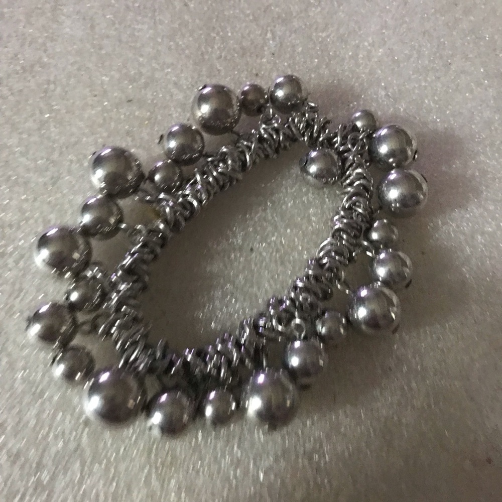 Silver Beaded Stretch Bracelet - Women Jewelry